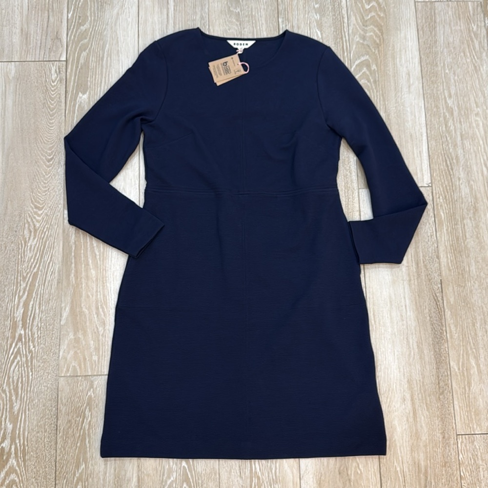 Boden Navy Blue Long Sleeve Shift Dress - Picture 9 of 16
